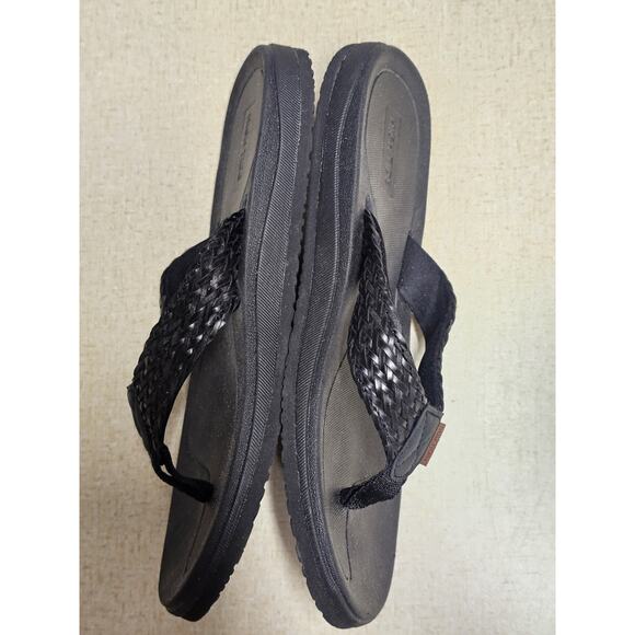 High Tide Women's Comfort Thong BLACK Flip Flops Woven Leather Neutral - Picture 5 of 8